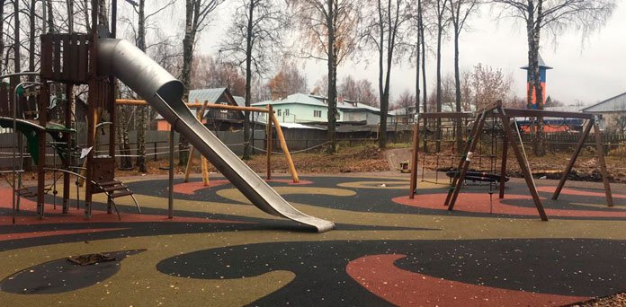 Покрытие для площадок центрального парка Палеха